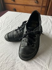 Clarks Black Similar To Funny Dream leather lace up shoes UK 6 Artsy Lagenlook