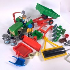 Vintage Playmobil Tractor Trailer 3500 Roller Plough Figures Accessories 1970s