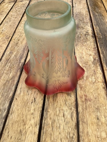 Antique lamp cranberry shade - antique,