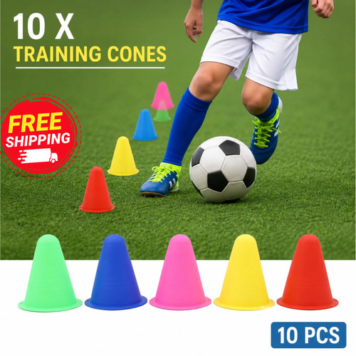 10x football training cones - 10x,