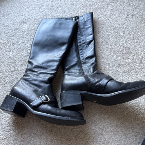 Black leather knee - black,