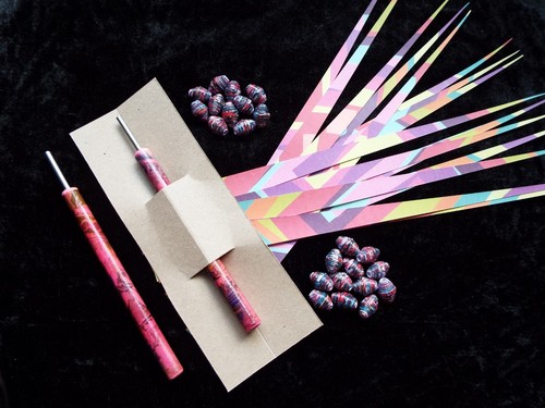 Paper bead roller pink - paper,