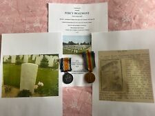 WW1 Medals Beaumont Lancashire Fusiliers KIA Casualty Salford Pals Huddersfield