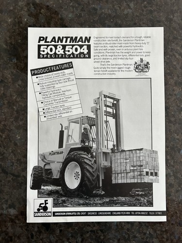 Plantman forklift leaflet - forklift,