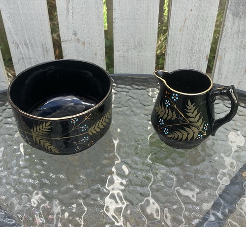 Antique victorian black glazed - antique,