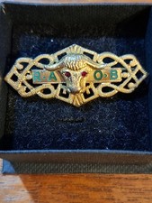 Vintage 925 Sterling Silver Gold Gilt RAOB Antediluvian Buffalo Brooch 