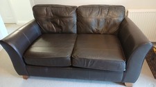 real leather sofa 3 seater brown M and S