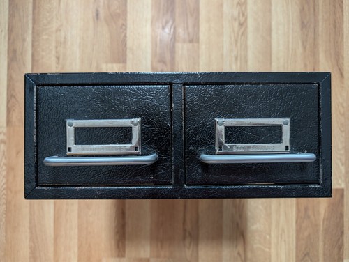 Black double drawer - 3x5, index