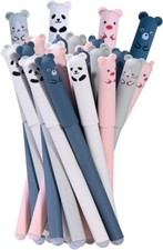 4x Ink Pens 0.4mm Erasable Cartoon Animal Rollerball Refillable Gel Ink Pens-NEW