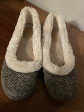 Hotter Fur Lined Slip On slippers Size 6 Fawn Patterned