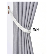 2pcs Curtain & Voile Rope Tiebacks Handmade Cotton Braided Tie Back Holdbacks