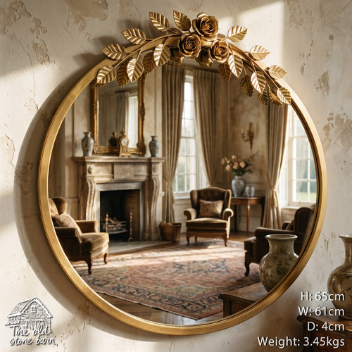 Large round wall mirror - large,