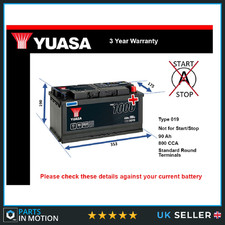 Car Battery YBX1019 Yuasa 019