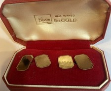 9ct Yellow Gold Boxed Hallmarked Gold Cufflinks Vintage Nuno