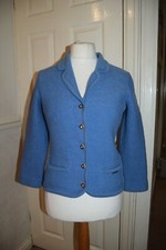 Vintage Geiger Tyrol Austria boiled Wool Jacket Cornflower Blue 10 12 38 Blazer