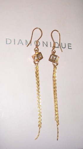 Diamonique long drop dangly - diamonique, 3"