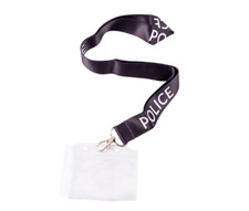 Black police lanyard with - police, id