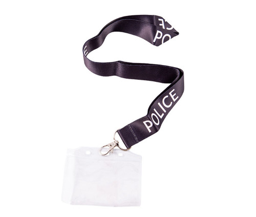 Black police lanyard with - police,