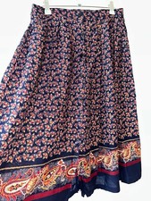 Button Front Bohemian Skirt