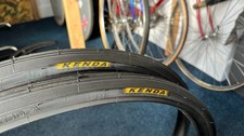 RARE NOS Vintage Kenda 26 x 1 1/4 32-597 Tyres Clinchers Pair Period Tread Pat.