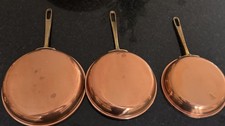 Set of 3 Vintage Copper Frying