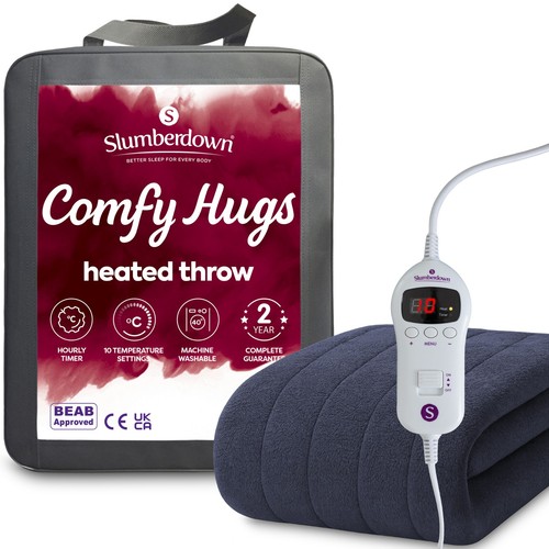 Heated throw blanket - heated, blue