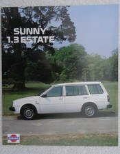 Nissan Sunny 1.3 Estate brochure 1989. Includes specifications and colours.