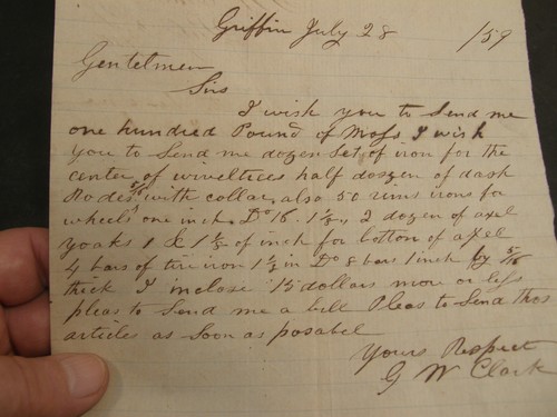 Antique 1859 letter george - 1859, w