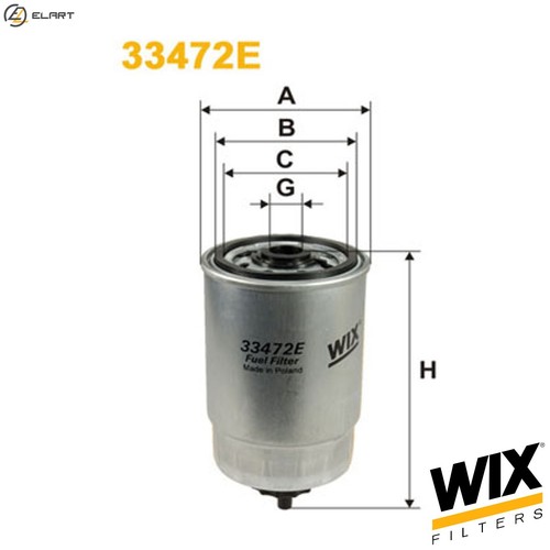 Fuel filter 33472e for - 33472e, gaz