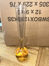 Small Bud Vase amber coloured bubble base 