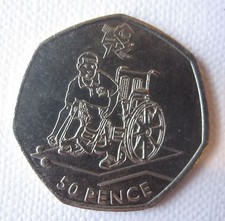 Golf Ball Green Marker 50P Olympic Coin - Wheelchair Bowls (D 3504)