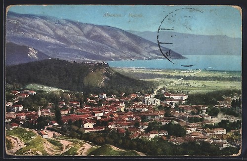 Postcard valona town view - valona,,