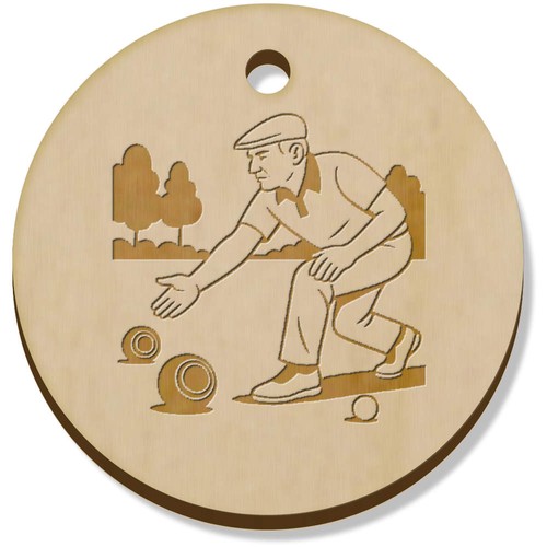 Man playing lawn bowls - lawn, bowls'