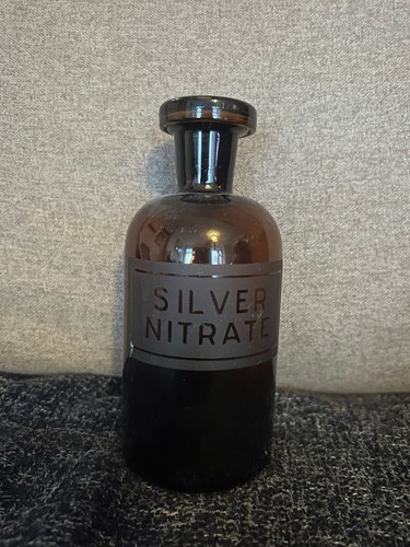 Vintage brown glass silver - brown,