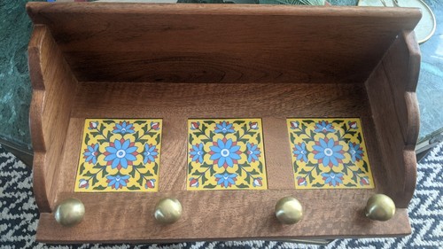 Wooden wall shelf coat - shelf, rack