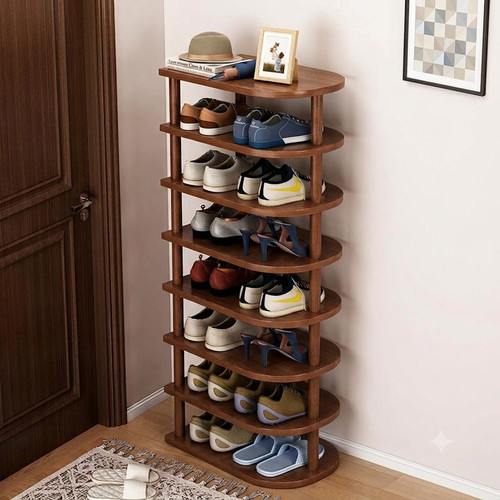 Tier wooden shoe rack - 6/8,