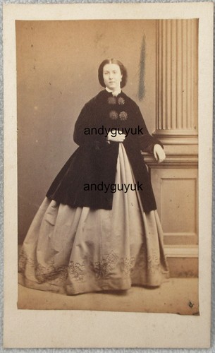 Cdv lady hooped skirt - hooped, velvet