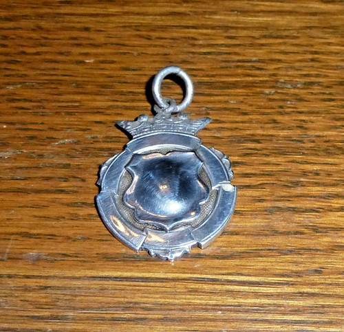 Solid silver fob medal - silver, medal,