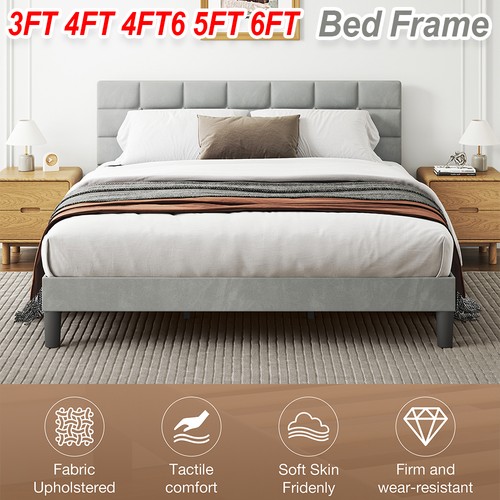 Bed frame velvet - frame, upholstered