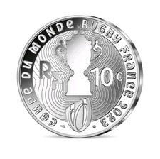 2023 RUGBY WORLD CUP – France €10 Silver Proof .999 Coin 22.2g In Box + COA