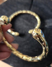 Mens Heavy Statement Brass Vintage Handmade Hammered Torque Bangle, Christmas UK