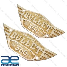 Fits Royal Enfield Bullet 350cc Tool Box Badges Logo Brass Set S2u