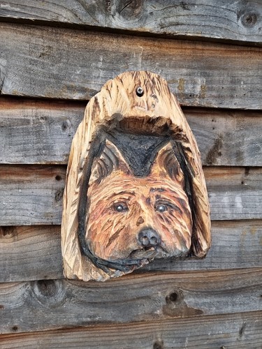Chainsaw carving fox - chainsaw, of
