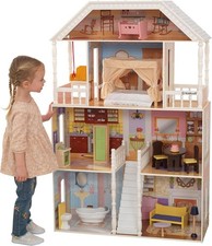 KidKraft Savannah Wooden Dolls House with Furniture and Accessories, 125cm