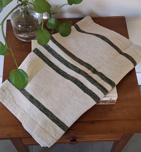 French linen striped table - linen,