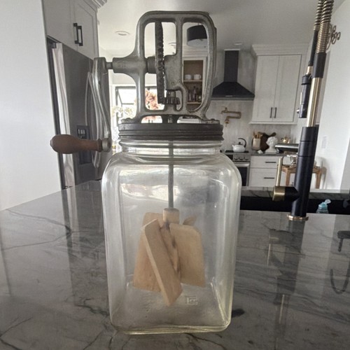 Antique hand crank glass - antique,