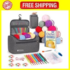 Reessy Crochet Kits for Beginners Adults, 88 PCS Kit include Grey