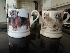 Emma Bridgewater Half Pint Mugs X2 Norfolk Terrier x Terrier New