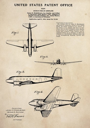 Patent print aircraft - print,