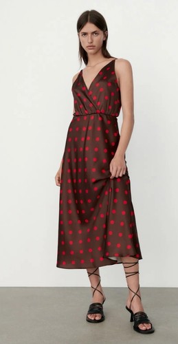Bnwt zara brown satin red - bnwt,